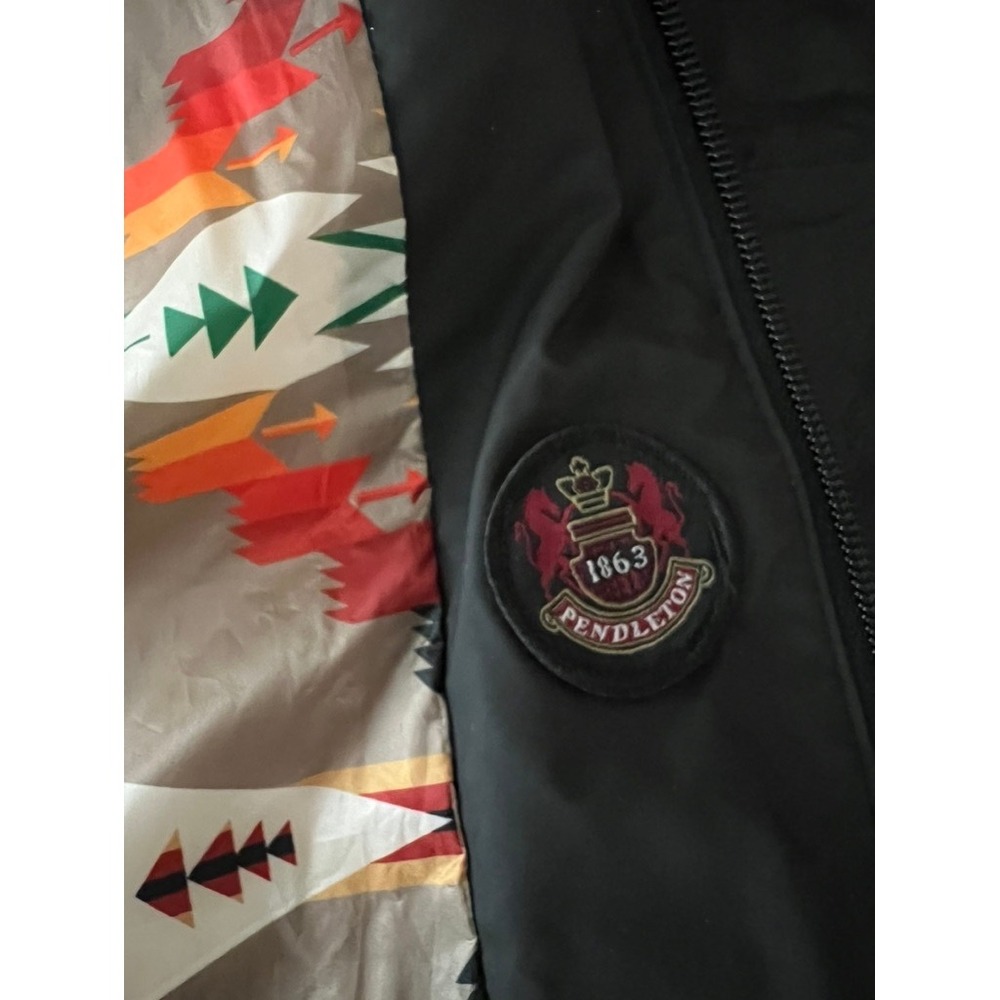 Pendleton Vancouver Puffer Jacket Womens M Black Hooded Long Down Fill Coat - Picture 7 of 14